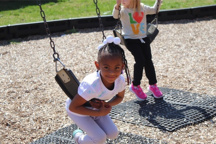 Clearview student on a swing
