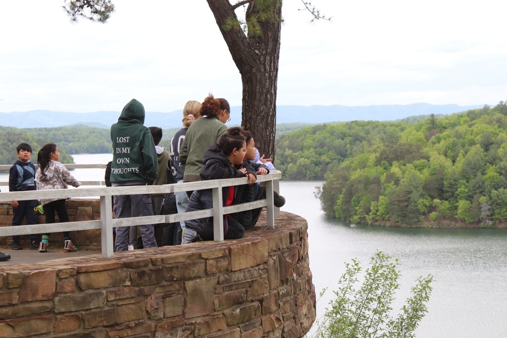 AHES and MHS students stand on the Philpott Dam overlook