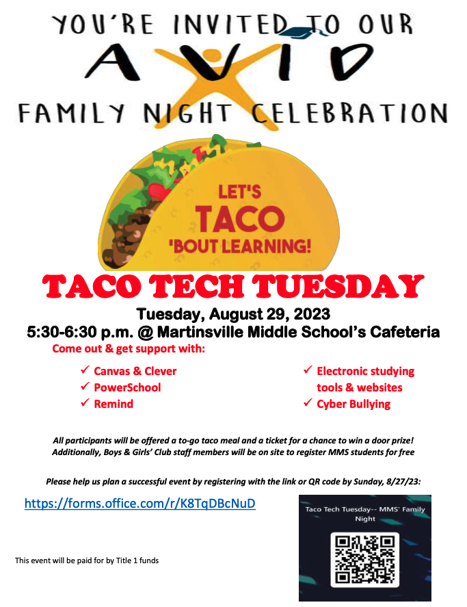 MMS Taco Tech Tuesday flyer